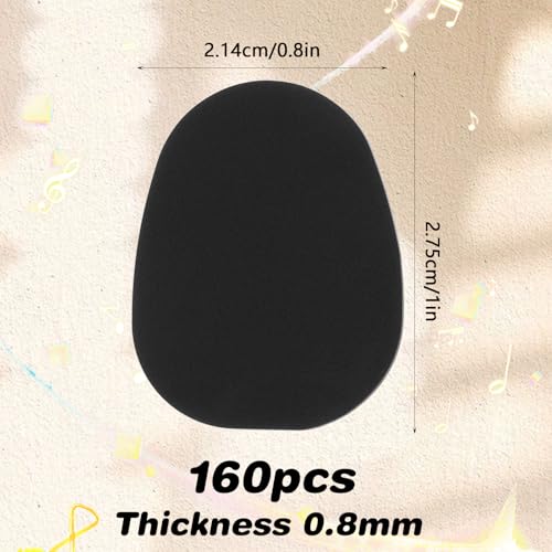 JIEYAO 160 Pieces 0.8mm Thick Saxophone Mouthpiece Pads, Sax & Clarinet Mouthpiece Cushions, Alto Tenor Saxophone Patches Oval Mouthpiece Cushion Clarinet Accessories with Strong Adhesive - Thumbnail 3