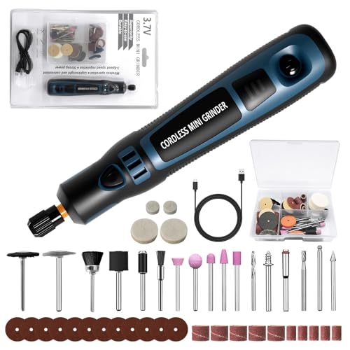 Gbformat Multifunktionswerkzeug Akku Gravierstift Kabellos Gravur Werkzeug Kit, Mini-Rotationswerkzeug Tragbar Graveur Gravurstift mit 50 Bits für Bohren, Gravieren, Polieren, Schleifen, Entrosten