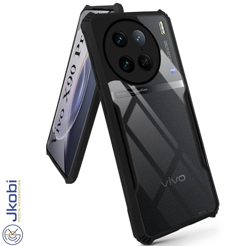 Image of Jkobi Back Cover Case for Vivo X90 Pro (Shockproof with Polycarbonate Clear Panel | Professional Black)