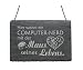 Produktbild Wetterfeste Schiefertafel + Spruch « Hier WOHNT ein COMPUTER-NERD mit der MAUS seines LEBENS » Schild Türschild Dekoschild Haustür - Geschenk Beruf Informatiker Informatik Liebe