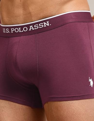 Image of U.S. Polo ASSN. Mens ET004 Anti Microbial Cotton Stretch Essential Underwear Trunk -Pack of 5