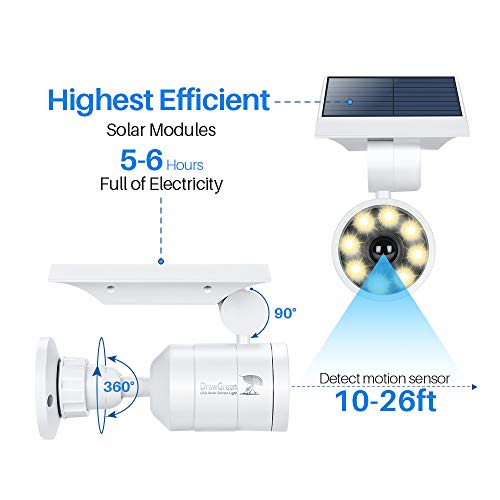 Solar Motion Lights Outdoor Waterproof Aluminum case(not Plastic), Solar Motion Sensor Flood Spot Lights for Outside Post Yard Patio Path Garden, 100-week Free Refund/Replacement