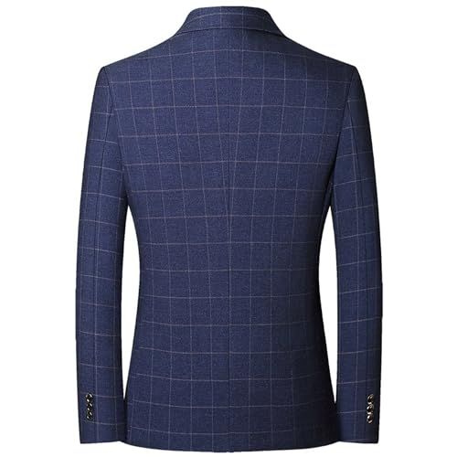 Mens Casual Plaid Blazer Coat Slim Fit Lightweight Sport Jacket Two Button Business Lightweight Suit Jacket2