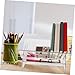 TEHAUX Small Desktop Bookshelf Organizer Transparent Multi-Functional Shelf for Desk Compact Book Holder and Storage for Stationery Books and