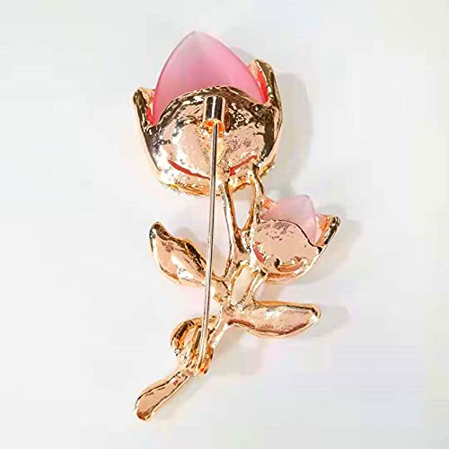 Image of Lavender flower brooch crystal rhinestone tulip brooch elegant accessories jewelry women brooches and pins fashion jewelry wedding flowers lapel pin