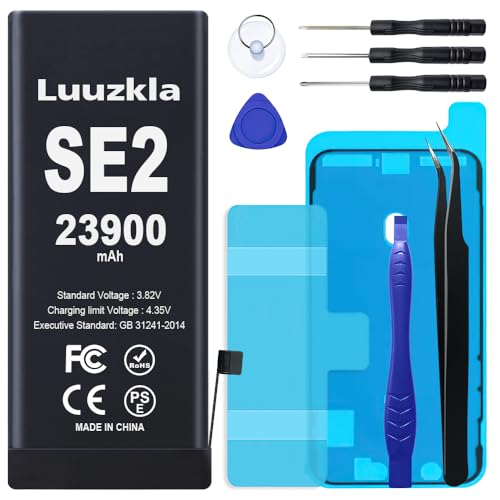 Luuzkla 23900mAh (New Upgrade) Battery Compatible with iPhone SE2 (iPhone SE 2020) Super Capacity Battery Replacement Compatible with iPhone SE2 with Full Tool Kits-0 Cycle-24 Months Service