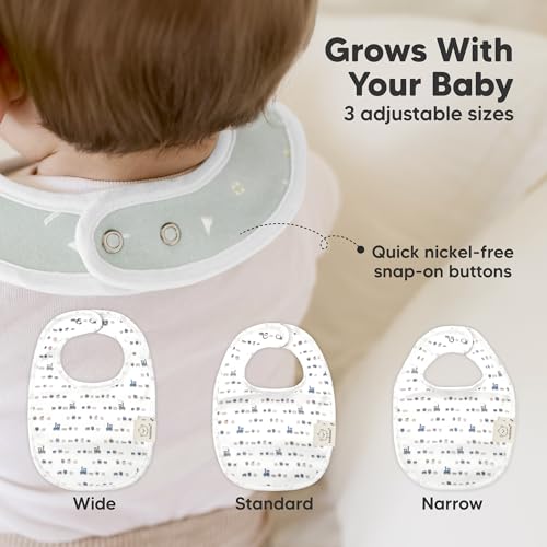 Image of 8-Pack Organic Baby Bibs for Boys, Girls - Soft Cotton Drooling and Teething Bibs for Baby Girl & Boy, Extra Absorbent, Easy To Clean & Put On for Toddler, Newborn, Infant 0-24 Months (Vessels)