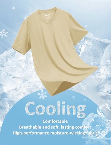 Image of MAGCOMSEN Mens T-Shirts Short Sleeve UPF 50+ Lightweight Moisture Wicking Basic Crewneck Casual Summer Cooling T Shirt