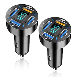Fast Car Phone Charger with Voltmet...