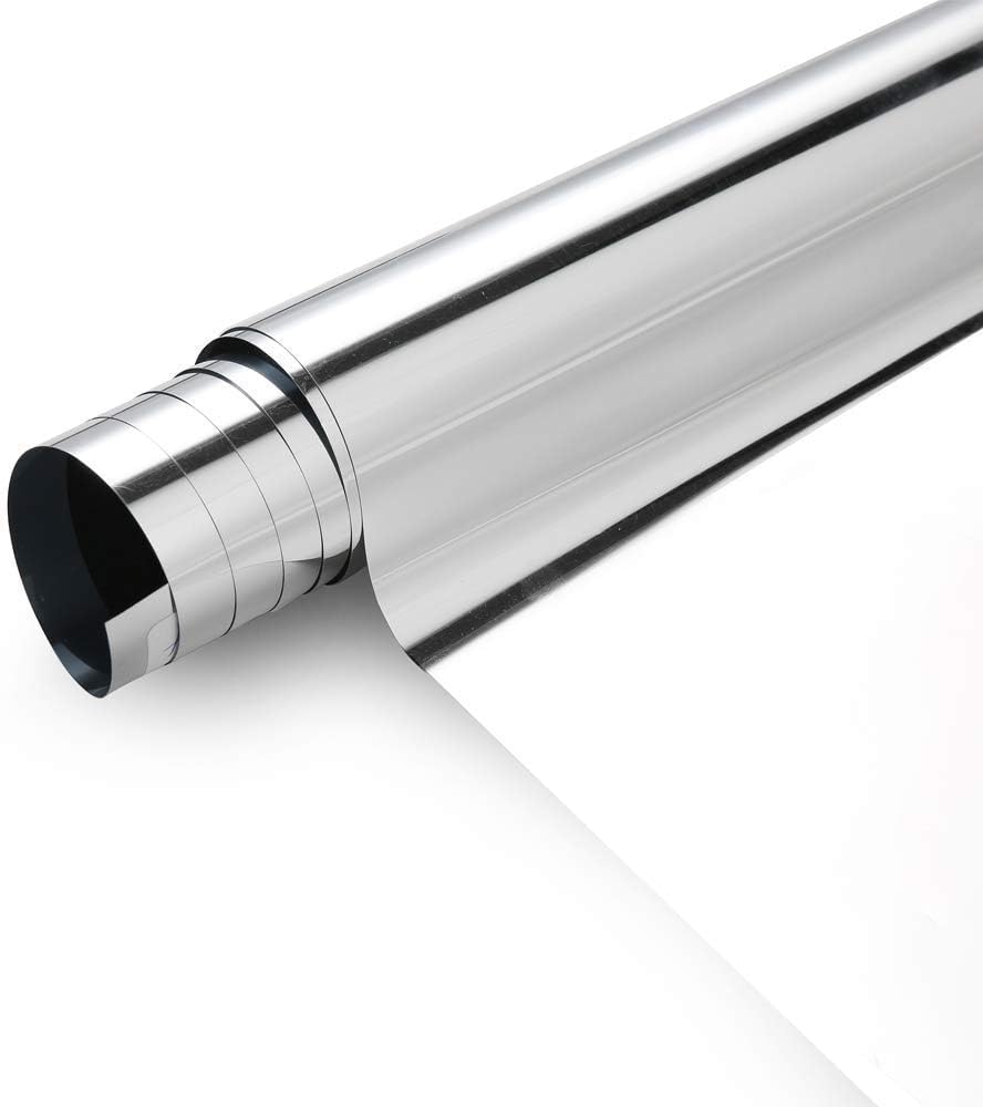 Reflective Silver Privacy Window Sticker – Daytime Mirror Effect Heat Insulation Sheet | UV Cut, Heat Control One-Way Privacy Glass Sticker || (20"x 50"Inch)-image-20