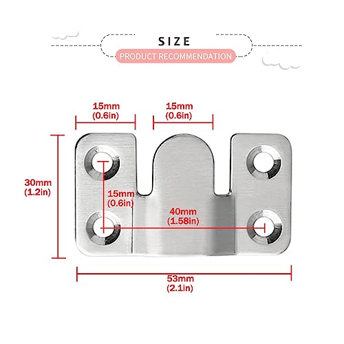 Image of Interlock Hanging Buckle,wall brackets, 2 /4pcs Headboard Wall Picture Hanger Display Hook Stainless Steel Interlocking Flush Mount Bracket Photo Frame Hardware ( Color : 4pcs , Size : 30*53mm ) ( Colo