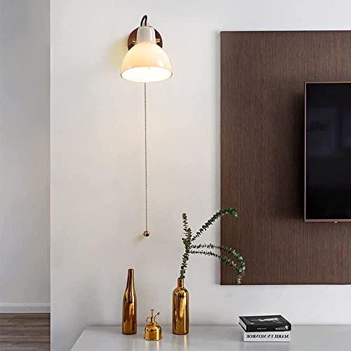 Aplique de pared de lectura con interruptor de cadena para apagar sin levantarte 4