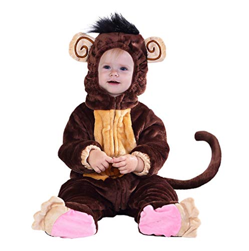 HSCTEK Baby Monkey Costume, Infant Monkey Costume for Baby Boys Girls, Baby Halloween Costume for Toddler Newborn 12-18Months