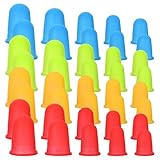 Piriuuo 40 Pcs Rubber Fingers Tips Office, 5 Sizes Silicone Finger Tip Protectors Anti-Slip Silicone Thimble Reusable Rubber Thumb Protector for Counting Collating Writing Office Task in 4 Colors