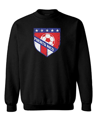 Puerto Rico Soccer - Distressed Badge Youth Fleece Crewneck Sweater