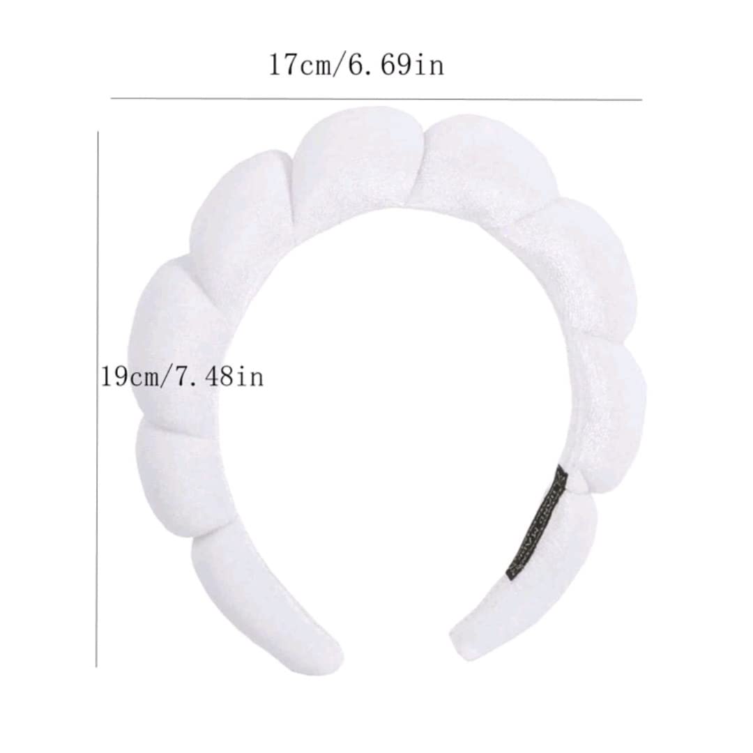 Bottega della Principessa-Cerchietto in Velluto Bombato-Cerchietto Skin Care virale Tik Tok per Beauty routine, Trucco, Spa-con astuccio in organza