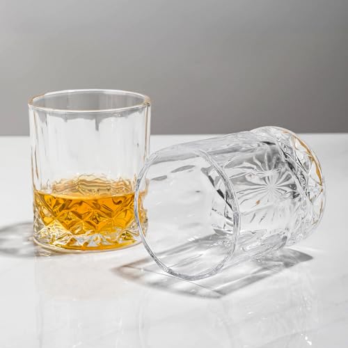 SIYOUKI Crystal Whiskey Glasses Set 11 oz, Old Fashioned Rocks Barware Lowball Glass for Bourbon, Scotch Whisky, Cocktails, Cognac, Liquor Drinking, Men Gift (2 Pack) - Image 4