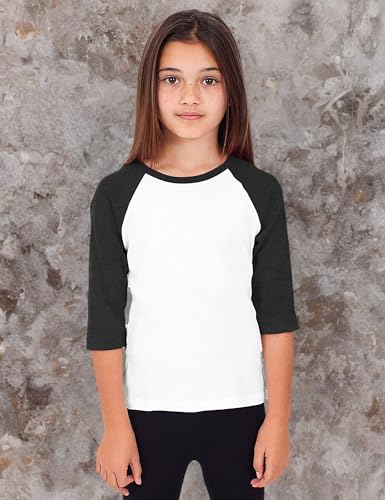 Image of Hat and Beyond Kids Raglan Jersey Child Toddler Youth Uniforms 3 /4 Sleeves T Shirts