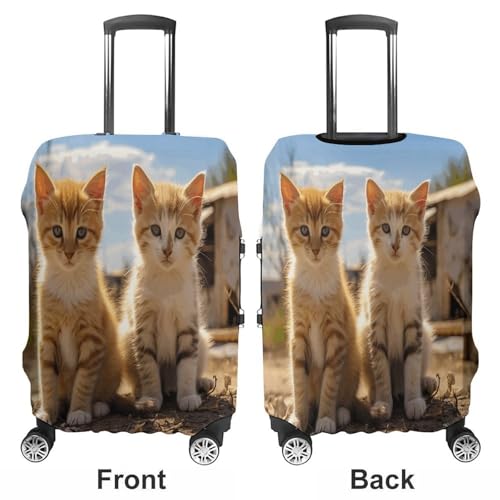 Two Little Cats Travel Luggage Cover Washable Anti-scratch Suitcase Protector Dustproof Protective Cover Case for Wheeled Luggage Fits 19-32 Inch Luggage3