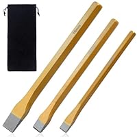 SPEEDWOX 3-teiliges Heavy Duty Kaltmeißel-Set, 3/8 Zoll, 1/2 Zoll, 5/8 Zoll, Metall, Burel-Set, Cold Steel Rock, Burel wird in einer aufrollbaren Aufbewahrungstasche zum Schneiden von Nieten und