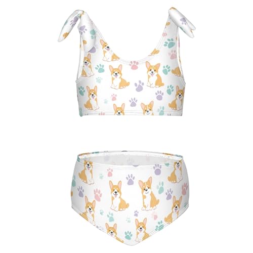 Image of Girls Tankini Swimsuit Bathing Suit Two Piece Bikini Summer Beach Swimwear with Adjustable Strap 3-12 Years