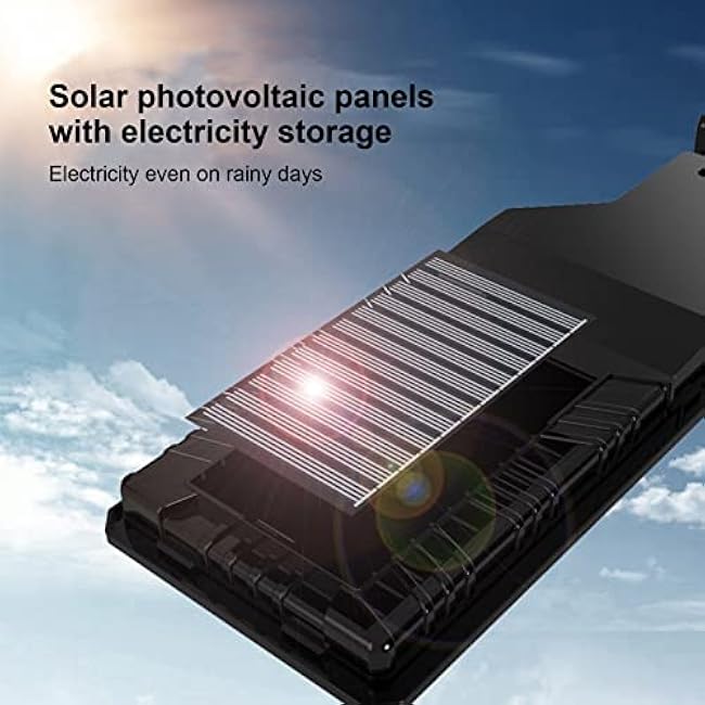 Fockety Solar Street Light, Outdoor 3000LM IP65 Waterproof Solar Flood Light, Multifunction Security LED Solar Parking Lot Light with Motion Sensor for Outside Garden Yard Parking