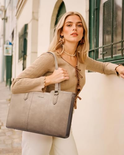 Image of LOVEVOOK Laptop Bag for Women - Waterproof Work Bag for Women & Vintage Laptop Tote Purse with Wristlet