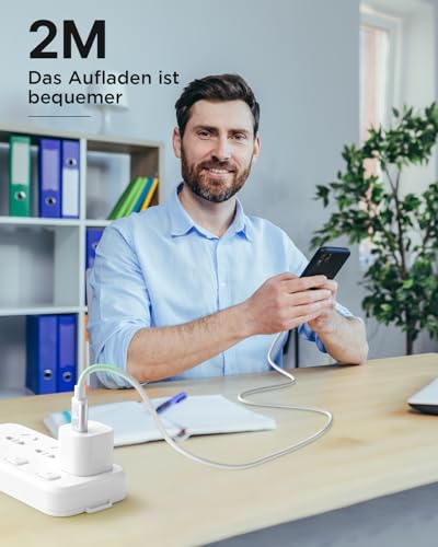 Aioneus Lightning Kabel USB C, iPhone Ladekabel 2M Apple MFi Zertifiziert USBC auf Lightning Kabel Nylon Power Delivery Schnellladekabel USB C für iPhone 14 13 12 11 Pro Max XS XR 8Plus 6