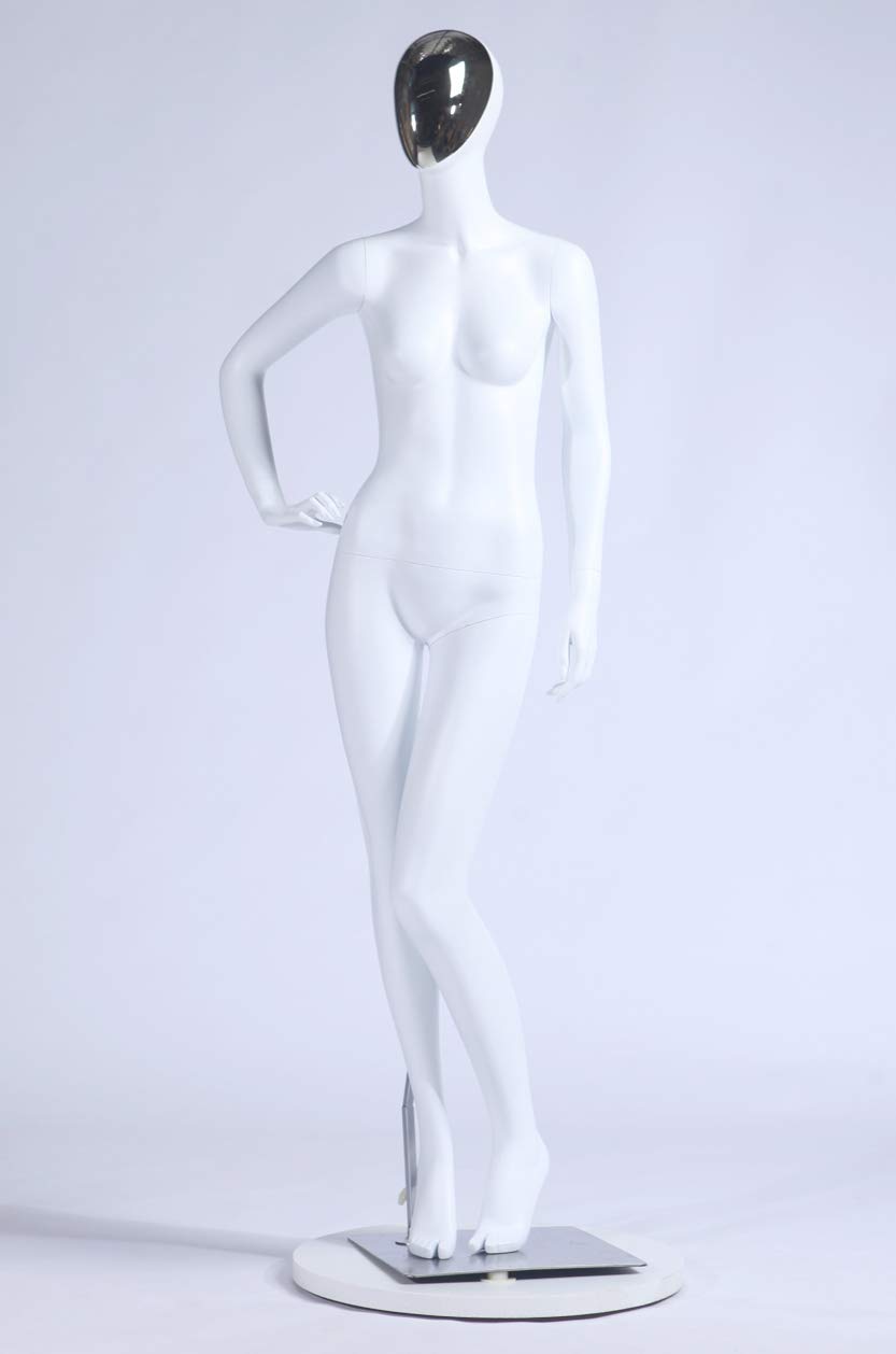 KS-226 Frau schöne abstrakte weiß Matt lackierte Schaufensterpuppe Galvanik Kopf und Hände Neu Männliche Weiblich (KS-226 Frau stehend)