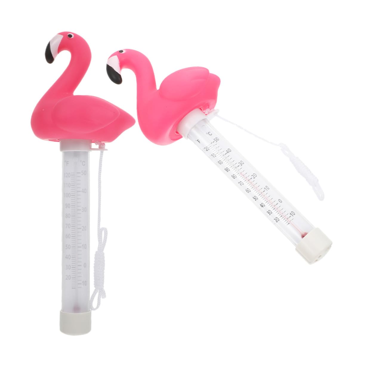 NUOBESTY 2pcs Floating Flamingo Pool Thermometers for Swimming Pools and Hot Tubs, Water Temperature Measuring Tool with Easy-Read Display for Indoor and Outdoor Use