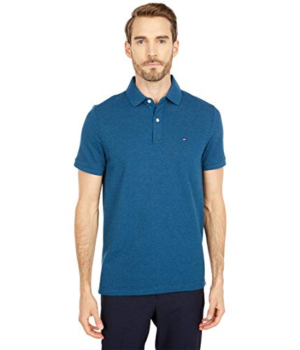 Image of Tommy Hilfiger Mens Short Sleeve Cotton Pique Polo Shirt in Regular Fit