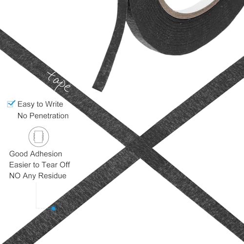 Image of PATIKIL Masking Tape 0.1 Inch x 22 Yard, 3 Roll General Purpose Adhesive Painting Tape Painters Tape for Arts Crafts Label, Black