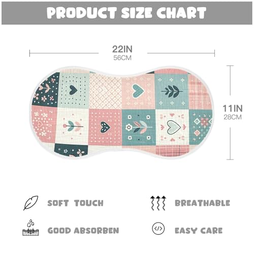 Muslin Burp Cloth for Baby 2PCS Simple Floral Checkered Super Absorbent Burping Cloths, Bibs for Newborn Boys Girls4