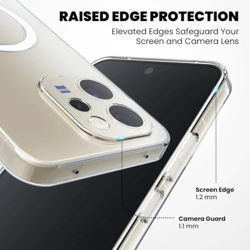 Image of DIZORO Crystal Clear Magnetic Compatible with Vivo V70 / V70 Elite Back Cover case with Anti-Yellow (Compatible with Magsafe) Anti-Scratch | Shockproof Transparent Cover
