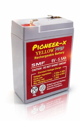 Yellow PRO 6 VOLT 5.5 AMPERE AGM-SMF LEAD ACID BATTERY