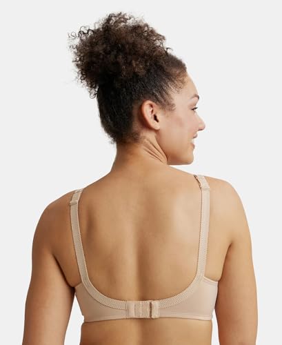 Image of Jockey ES13 Women Wirefree Non Padded Super Combed Cotton Elastane Stretch Full Coverage Plus Size Bra with Side Panel Support