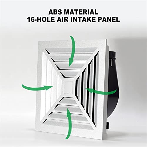 Ventilador Integrado para Techo Extractor, 30×30cm Ventilación Silenciosa con Rejilla, Ventilador Cuadrado para Baño y Cocina miniatura 3