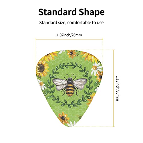 Ensemble de 12 médiators de guitare Bee & Sunflowers pour guitare acoustique, guitare électrique, contrebasse, ukulélé - Les Beatles, Paul McCartney, John Lennon, RIngo Starr, George Harrison Ensemble de 12 médiators de guitare Bee & Sunflowers pour guitare acoustique, guitare électrique, contrebasse, ukulélé – Image 5