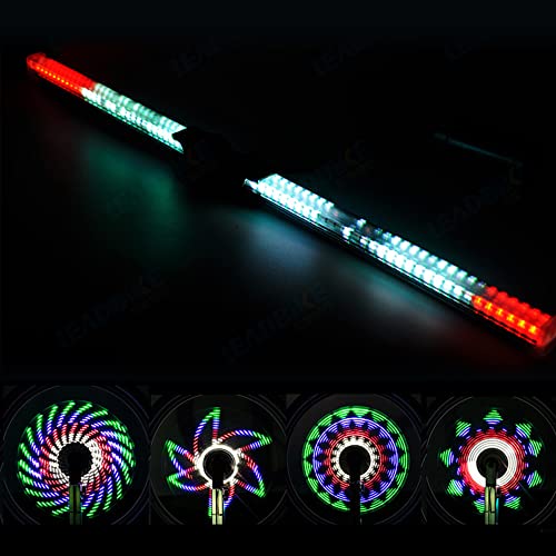 Lámpara de cubo de rueda de bicicleta RGB con motor programable y 64 LED recargables 6