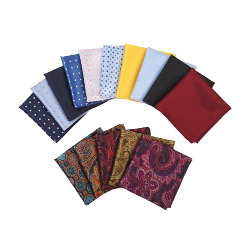15 Pack Men's Pocket Squares, Soft Hankies Premium Mens Pocket Square Handkerchiefs Set