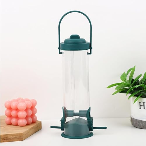 Image of Kuber Industries Bird Feeder for Balcony Grill|PP Grain Holder for Garden, Outdoor|Large Food Capicity with Multiple Feeding Station (Green)