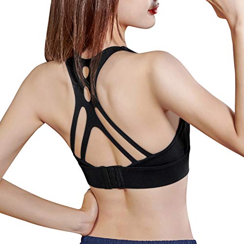 pedkit Sutiã esportivo feminino na parte de trás oco Fecho ajustável em forma de gancho e ocular