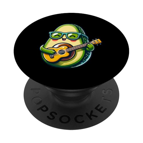 Aguacate Divertido Tocando Guitarra PopSockets PopGrip Adhesivo