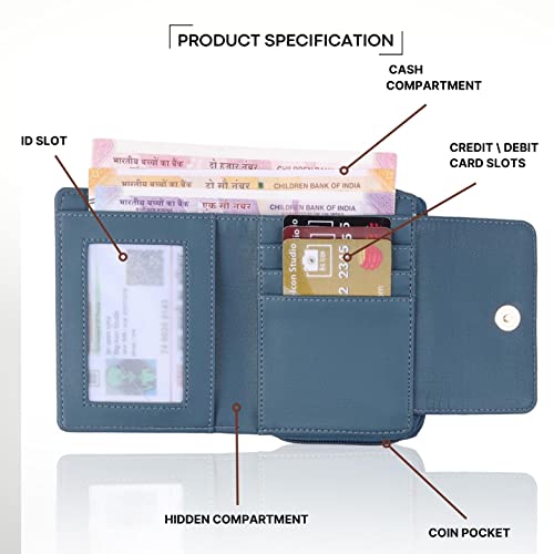Image of Premium Vegan Leather Women's Wallet | Stylish Durable Clutch Wallet and Lightweight Clutch with Zip Coin Pocket and Card Slot