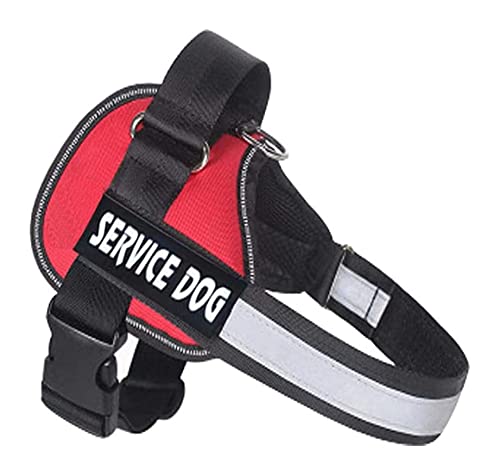 LIXSLT Harnais réglable en nylon réfléchissant pour chien - Ensemble harnais et laisse pour chien - Patch personnalisé - Taille XL - Rouge - Couleur : noir, taille L Cover