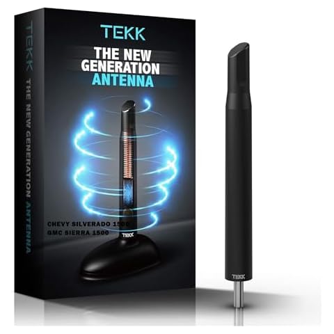 Tekk Short Antenna Compatible with 2006-2025 Chevy Silverado 1500 | GMC Sierra 1500 | Designed for Optimized FM/AM Reception | 4.8 Inches Cover