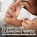 Neutrogena Makeup Remover Facial Cleansing Towelettes, Daily Face Wipes Remove Dirt, Oil, Sweat, Makeup & Waterproof Mascara, Gentle, Soap- & Alcohol-Free, 100% Plant-Based Fibers, 25 ct