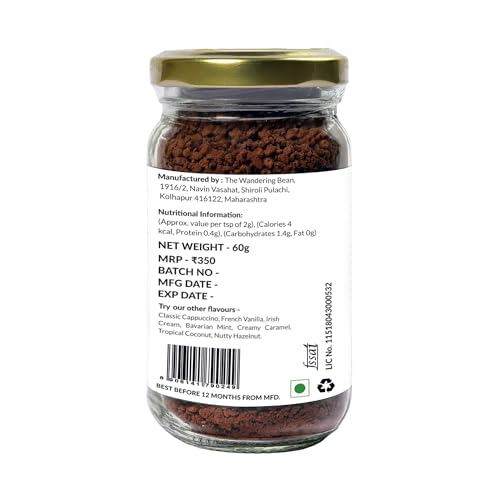 Image of The Wandering Bean Bavarian Mint Instant Coffee | 60g Jar | Rich & Refreshing Blend | Premium Gift Hamper for Coffee Lovers | Festive Gifting Option