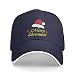 Flyjbs Unisex Merry Christmas Baseball Cap Adjustable, Holiday Cap for Women Men Navy Blue