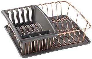 Metaltex Aquatex Copper Dish Drainer with Tray, Metal, Copper, 37 x 33 x 63 cm